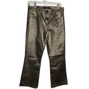 J Brand Selena Mid Rise Crop Boot‎ Photo Ready Metallic Jeans 29